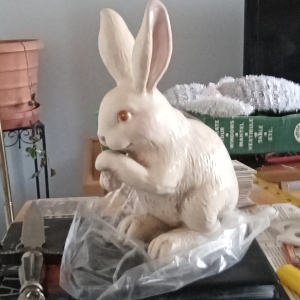 A Porcelain Bunny great for everyday decor, or just for holidays.